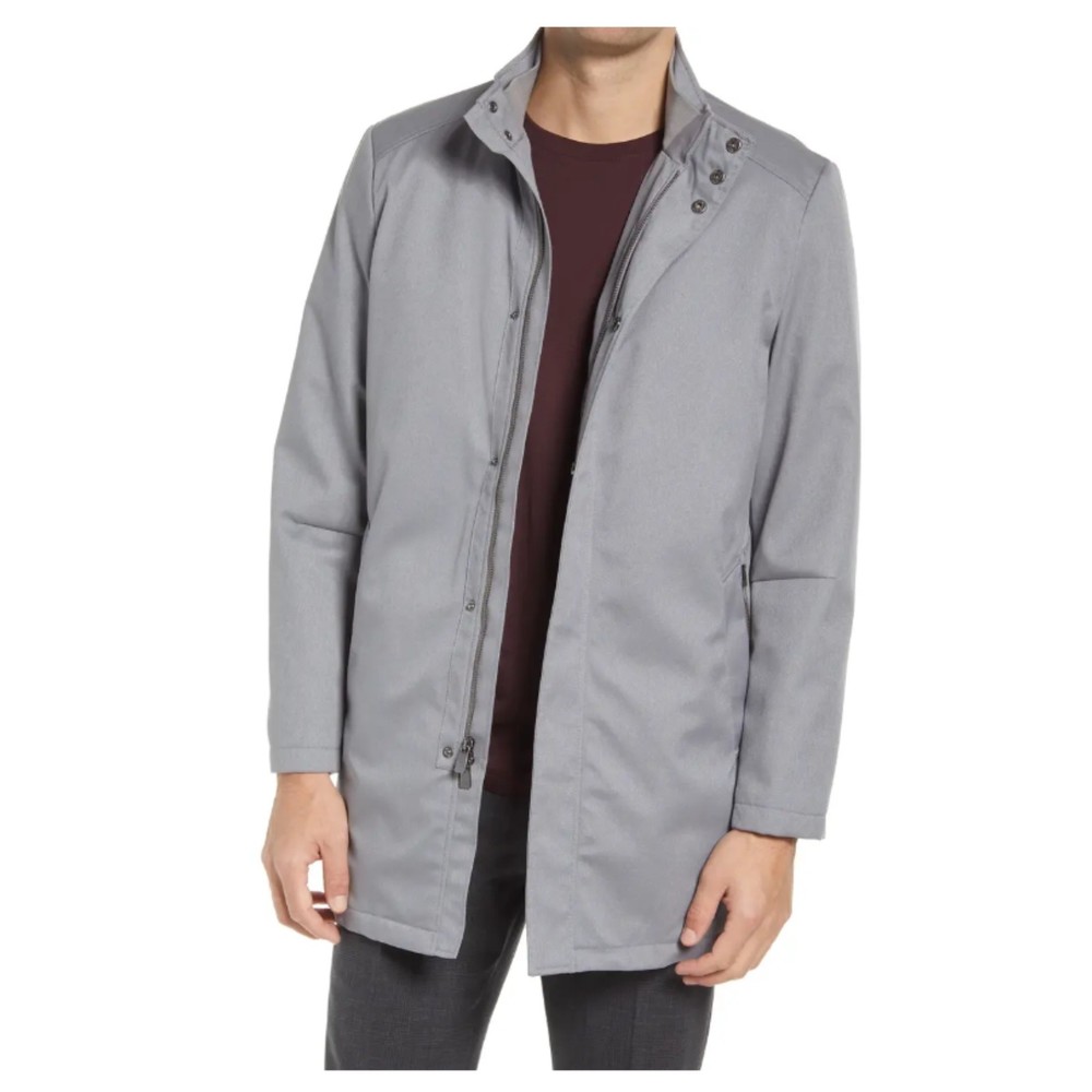 NWT Hart Schaffner Marx Bryce Raincoat Smoke Gray Waterproof Jacket Men’s Small